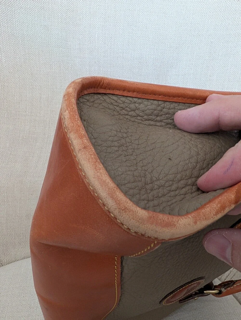 Vintage Dooney & Bourke All-Weather Leather Satchel Tan & Brown Bag